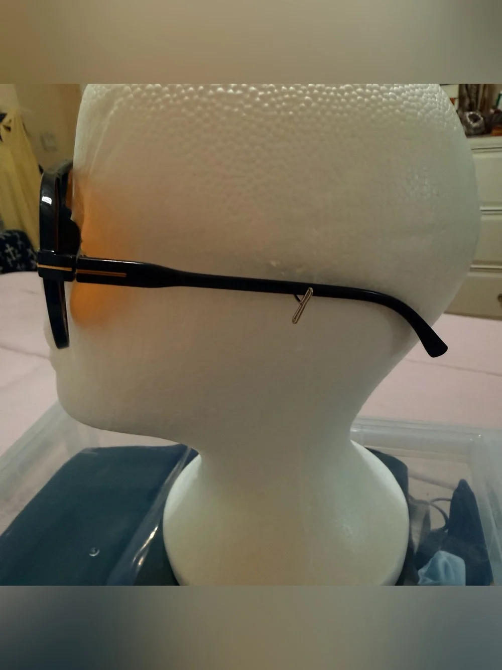 Men's Black Frame Sunglasses with Orange Lenses